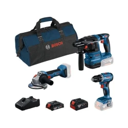 Bosch Akumulatorski set GSR 18V-45 + Bosch GWS 18V-8 + Bosch GBH 18V-22; 18V; 1x4,0 Ah + 1x2,0Ah 0615A50061