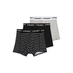 Jack & Jones Junior Spodnjice JACSOHO pegasto siva/črna/bela
