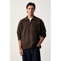 Levis pulover moški z dodatkom volne BOULDER COLLARED HALF ZIP