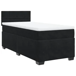 Vidaxl Box spring postelja z vzmetnico črna 90x200 cm žamet
