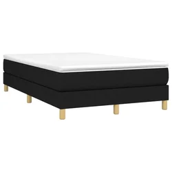 Vidaxl Box spring postelja z vzmetnico črna 120x190 cm blago