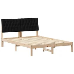 Vidaxl Posteljni okvir z oblazinjenim vzglavjem Rjava 150 x 200 cm