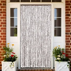 Zastor protiv insekata smeđe-sivi i bijeli 90 x 220 cm šenil