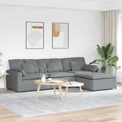 Modularna sofa s tabureom i jastucima svijetlo siva
