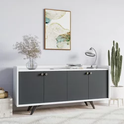 Wallity Komoda Bled 150x75x40cm Antracit-Bela