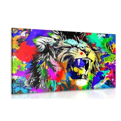 Slika barvita levja glava - 40x30