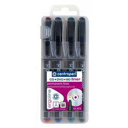 Centropen 4616/4 F Liner CD/DVD/BD 4 barve 0,6 mm