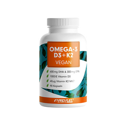Veganski OMEGA-3 + D3 + K2, 90 kapsul