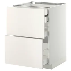 METOD / MAXIMERA Pod.orm.2front/2dnj/1srd/1vis.fiok, bela/Veddinge bela, 60x60 cm