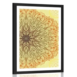 Plakat s paspartujem edinstveni etno ornament - 20x30 white