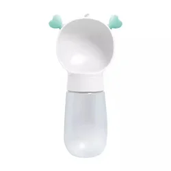 WOWO Potovalna steklenica za psa s posodico 350 ml, bela