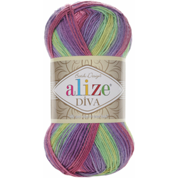 Alize Diva Batik 3241 Green-Purple