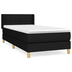 Vidaxl Box spring postelja z vzmetnico črn 90x190 cm blago