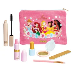 Kozmetična torbica s kozmetiko Princeske Disney Make Up Set Smoby s špiralo rdečilom senčilom s čopičem in pilico