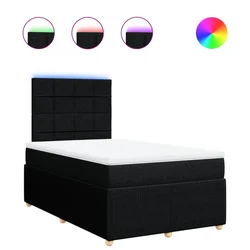 Vidaxl Box spring postelja z vzmetnico črna 120x190 cm blago