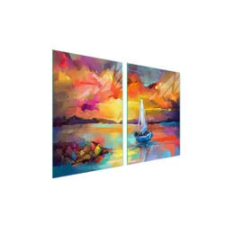 shumee Steklena zaščitna plošča za štedilnik 2x45x52 Boat