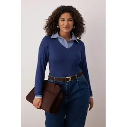 Trendyol Curve Ženska bluza TBBAW26AF00084, Tamnoplava