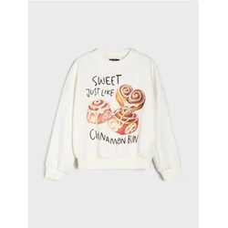 Sinsay - Crewneck dukserica sa printom cimeta - krem