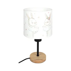 Brilagi - Stona lampa BOBO WOOD 1xE27/25W/230V hrast/crna/bela/zečići