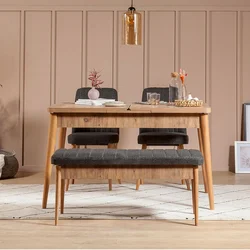 Hanah Home Produzeni set trpezarijskih stolova i stolica (4