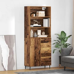 Highboard s ladicama 2 pcs Staro drvo Konstruirano drvo