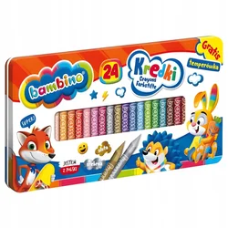 BAMBINO SVEČNE BARVICE GRAPHION KOVINSKI ETUI 24 barv + šilček