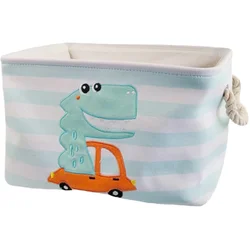 Kinder home Kutija za odlaganje igračaka, odeće, kozmetike, sklopiva, sa pogodnim ručkama, za dečiju sobu, spavaću sobu, dnevnu sobu - Dinosaurus