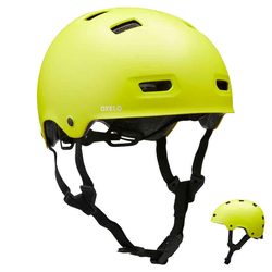 BTWIN Fluoroscentna kaciga za vožnju rolera, skejtborda ili trotineta MF540 L/59-62cm