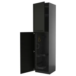METOD Visoki element-ostava, Crnosiva/Lerhyttan crno bajcovano, 60x60x240 cm