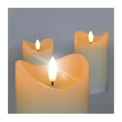 Solight 1v279 - SET 3x LED sveća od prirodnog voska LED/3xAAA/topla bela