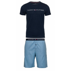 Tommy Hilfiger muška pidžama CN SS SHORT WOVEN SET S tamnoplava