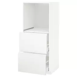METOD / MAXIMERA Vis. elem. s 2 fioke za pećnicu, bela/Voxtorp matirano bela, 60x60x140 cm