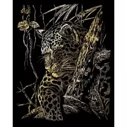 Royal & Langnickel Zlato praskanje slike Leopard na drevesu