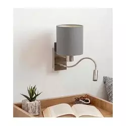 Brilagi - LED fleksibilna zidna lampa NUBILA 1xE27/25W/230V+LED/3W hrom/svetlosiva
