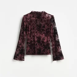 Reserved - Mrežasta bluza sa cvetnim dezenom
