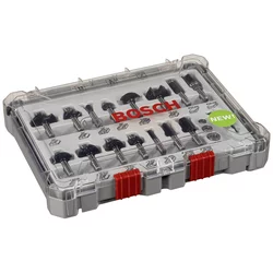Bosch Komplet raznih glodala, 15 komada, držač od 8 mm 2607017472, 15-piece Mixed Application Router Bit Set.