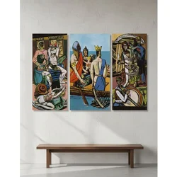 WallXpert triptih na platnu Huhu3165, Max Beckmann – Departure, 170 x 90 cm