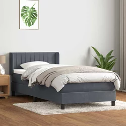 vidaXL Box Spring postelja z vzmetnico Temno siva 80x220 cm Velvet