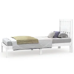 Vidaxl Posteljni okvir bel iz trdne borovine 75x190 cm