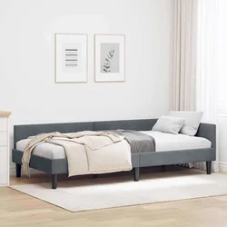 Kutni okvir kreveta Tamno siva 90 cm x 200 cm Baršun