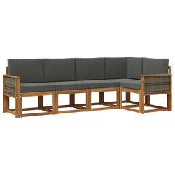 Set vanjskih sofa 5 pcs Prirodna i antracit Poliester