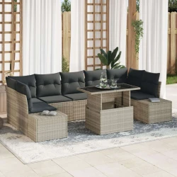 Set sofe s jastukom 8 pcs Svijetlo siva poliratan