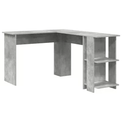 Kutni stol Betonski sivi 140 x 113,5 x 75 cm Konstruirano drvo