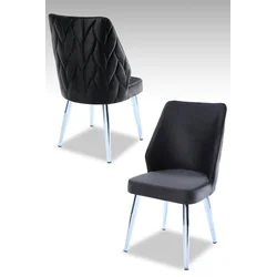 Hanah Home Set stolica Pufi, 48x90x43 cm, 2 komada, Antracit