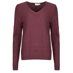 Vila VIRIL V-NECK L/S Bordo