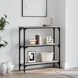 Konzolni stol siva boja hrasta 75x22,5x75 cm konstruirano drvo