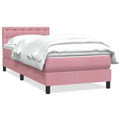 Vidaxl Box spring postelja z vzmetnico roza 80x220 cm žamet