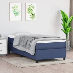 Okvir za krevet s oprugom plava 80x200cm od tkanine