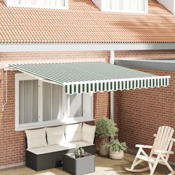 Skrovita tenda Zelena i bijela 350 x 250 cm