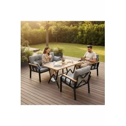 HANAH HOME Baštenska garnitura Nergiz 2+1+1 Dogtooth
